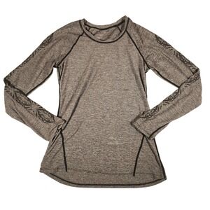 Snow Angel Long Sleeve Top Gray Heathered Graphic Athletic Activewear